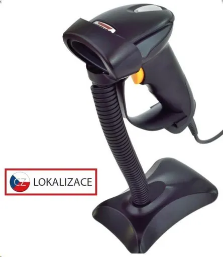 Virtuos CCD čítačka HT-310A s dlhým dosahom, USB (klávesnica/RS232), stojan, čierna