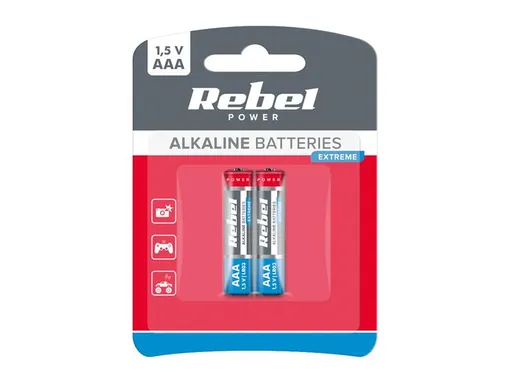 Batéria AAA (R03) alkalická REBEL EXTREME Alkaline Power 2ks / blister BAT0090B