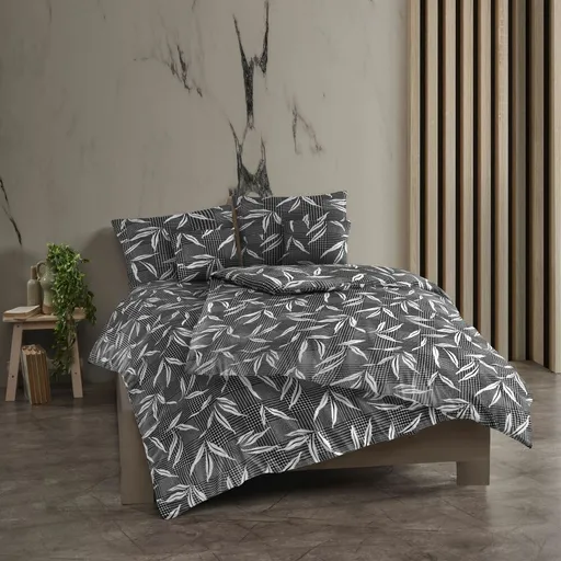 Kvalitex Bavlnené obliečky Osaka sivá, 200 x 200 cm, 2 ks 70 x 90 cm