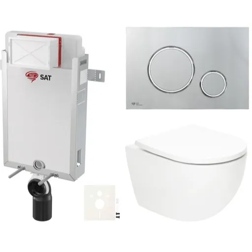 Závesný wc set SAT Fusion na zamurovanie vírové splachovanie SIKOSZTORFU71