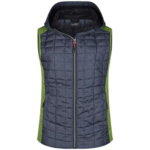James & Nicholson (Daiber) Dámska prešívaná vesta JN767 - Kiwi melír / antracitový melír | L