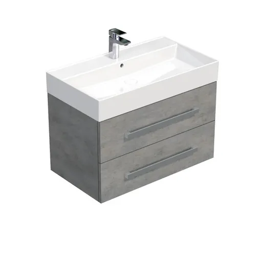 Kúpeľňová skrinka s umývadlom SAT Cube Way 80x53x46 cm matný betón CUBE46802BESAT