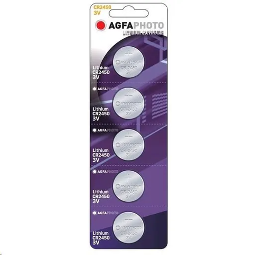 AgfaPhoto gombíková lítiová batéria CR2450, blister 5ks
