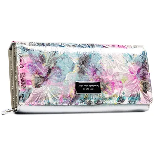Veľká dámska peňaženka s RFID ochranou z viacfarebnej prírodnej a ekologickej kože – Peterson