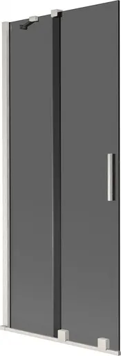 MEXEN/S - Velár dvojkrídlová posuvná vaňová zástena 80 x 150, grafit, nikel kartáčovaný 896-080-000-41-97