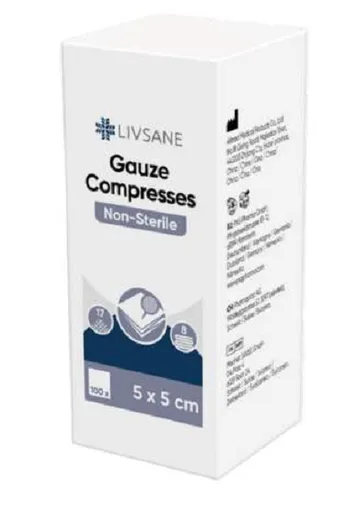 LIVSANE GÁZOVÉ KOMPRESY nesterilné 5x5 cm 100ks