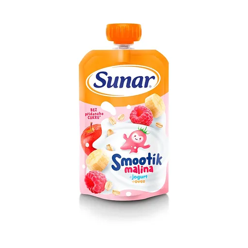 SUNAR Smootík malina jogurt a ovsené vločky 12m+ 120 g