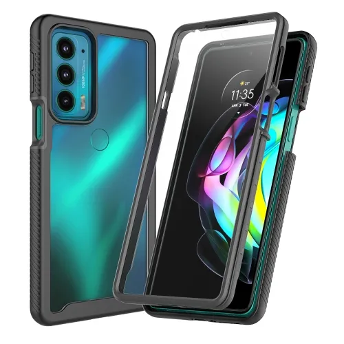 DUAL Obojstranný kryt s fóliou Motorola Edge 20 čierny