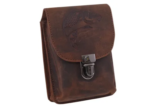 Kožené puzdro na opasok MERCUCIO tmavý tan embos kapor 250880