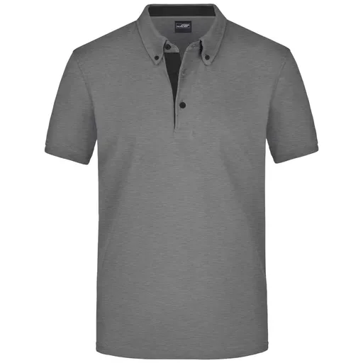 James & Nicholson (Daiber) Elegantná pánska polokošeľa JN964 - Svetlošedý melír / čierna | 2XL