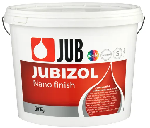 JUBIZOL Nano finish S - samočistiaca silikónová hladená omietka 25 kg zr. 1,5mm - biely