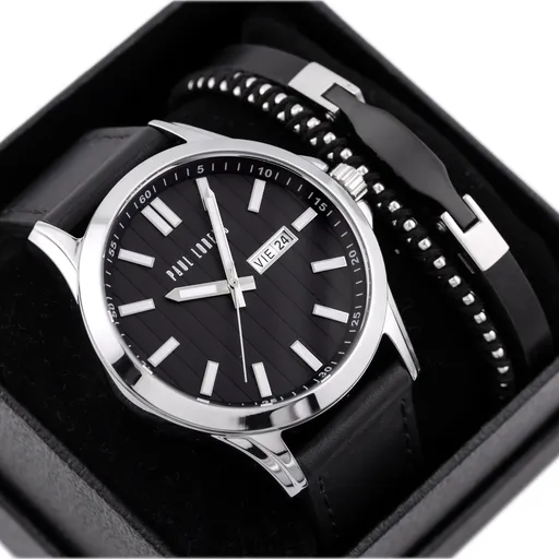 PÁNSKY DARČEKOVÝ SET PAUL LORENS - hodinky + náramok (zg374e)