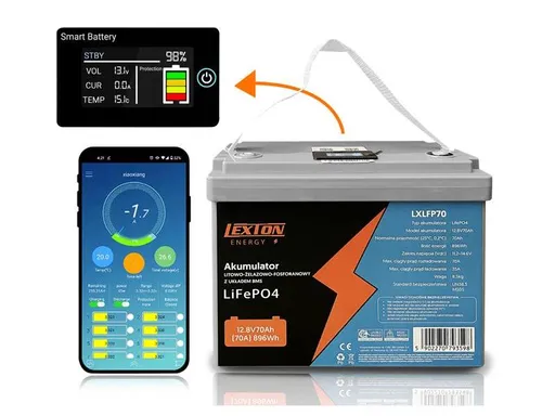 Batéria LiFePO4 12,8V 70Ah LEXTON LXLFP70 s BMS