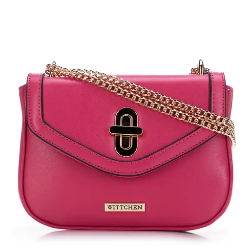 Dámska crossbody kabelka Wittchen s lemovanou chlopňou na retiazke, malá 97-4Y-755-P