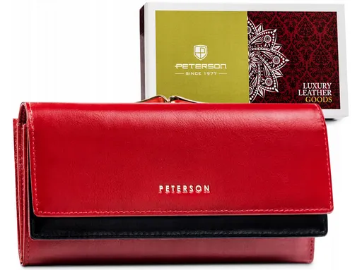 Veľká dámska peňaženka vyrobená z prírodnej kože- Peterson