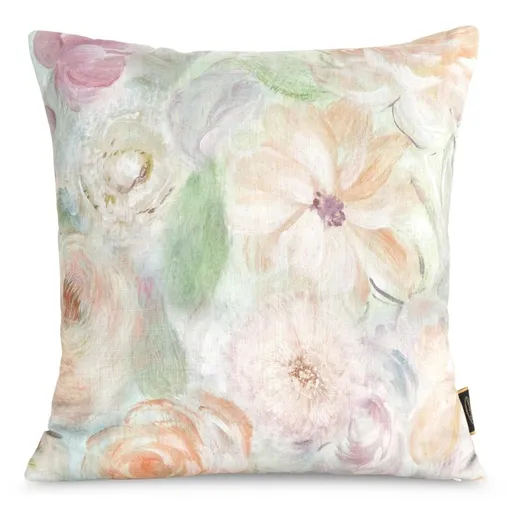 ArtFir Obliečka na vankúš LEN 50 | béžová/zelená 45 x 45 cm