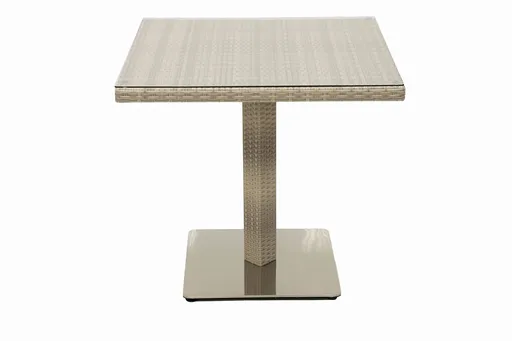 DEOKORK Záhradný ratanový stôl GINA 80x80 cm (sivo-béžový)