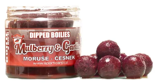 Sportcarp boilies v dipe dipped boilies 200 ml 20 mm - mulberry garlic