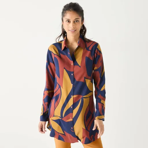 Tunika s grafickým vzorom a gombíkmi