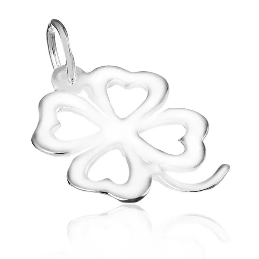 Strieborný prívesok 925 - hladký obrys štvorlístka