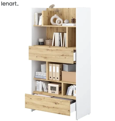Dig-net nábytok Regál Lenart BED CONCEPT BC-28 | biela / dub artisan