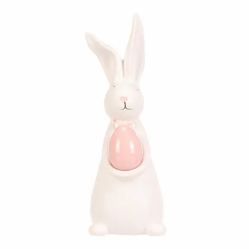 Veľkonočná dekorácia Zajačik s ružovým vajíčkom, 8 x 7 x 19 cm