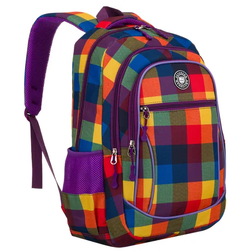 Školský batoh s károvaným vzorom – priestranný, štýlový a odolný