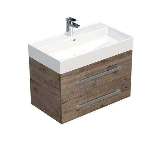 Kúpeľňová skrinka s umývadlom SAT Cube Way 80x53x46 cm dub Wellington matný CUBE46802DWSAT