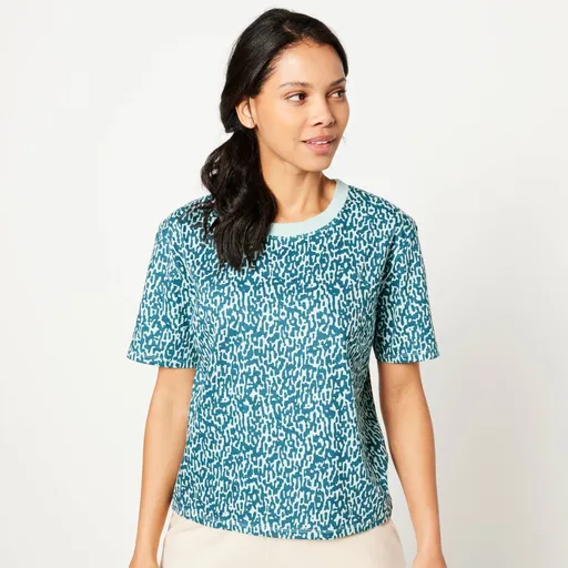 Rovné tričko s krátkymi rukávmi a potlačou