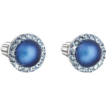 EVOLUTION GROUP 31314.3 tmavo modré s kryštálmi a perlou Swarovski (striebro 925/1000; 1,2 g) (8590962910728)