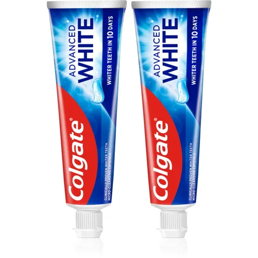 Colgate Advanced White bieliaca pasta proti škvrnám na zubnej sklovine 2x75 ml