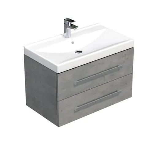 Kúpeľňová skrinka s umývadlom SAT Cube Way 80x53x46 cm betón mat CUBE46802BEVER