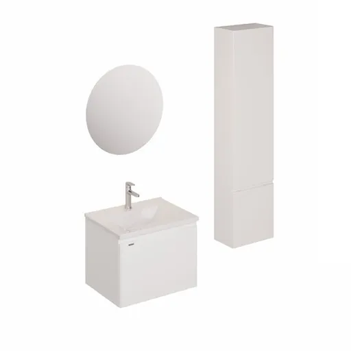 Kúpeľňová zostava s umývadlom vrátane umývadlovej batérie, vtoku a sifónu Naturel Ancona biela KSETANCONA11