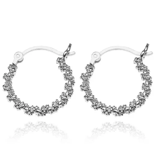 Náušnice zo striebra 925 - kruhy ovinuté lanom, 18 mm