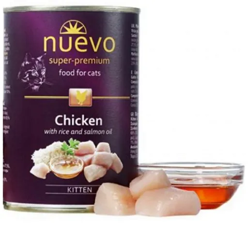 NUEVO cat Kitten Chicken konzervy pre mačiatka 6x400g