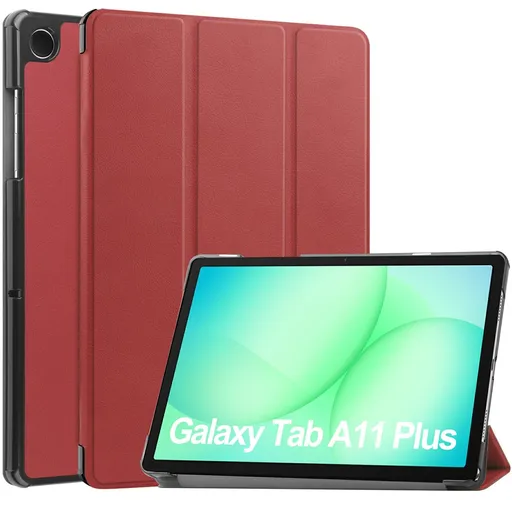 LEATHER Zaklápací kryt pre Samsung Galaxy Tab A11+ bordový