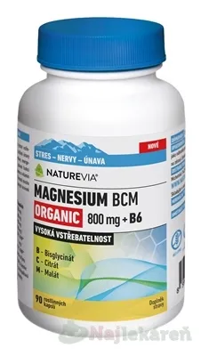 NatureVia Magnesium Organic BCM 800mg +B6 90 kapsúl