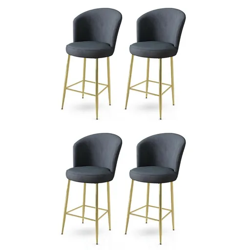 Súprava barových stoličiek Fora Anthracite and Gold, 4 ks, 4 ks