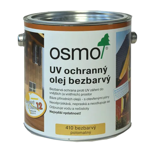 OSMO UV OCHRANNÝ OLEJ  410 - Prírodný olej bez biocídov 0,75 l 410 - bezfarebný