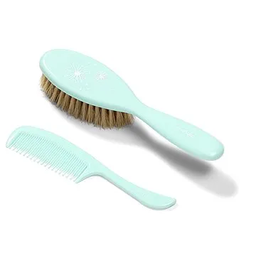 BabyOno detská kefa na vlasy a hrebeň – prírodné mäkké štetiny, mint (5901435411698)