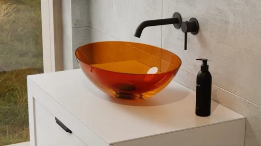 BESCO - Umývadlo na dosku ANYA zo syntetickej živice - Farba - Hnedá, Farba sifónu - Chróm KEANYA50H