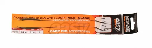 Mivardi náväzec classic boilies rig easy s očkom 2 kusy 25 lb-veľkosť 2/ dĺžka 19cm/ farba čierny