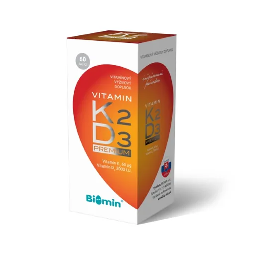 BIOMIN Vitamin K2 + Vitamin D3 2000.I.U. Premium 60 kapsúl