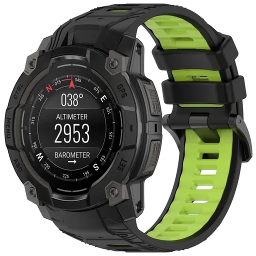 SPORTY Vymeniteľný silikónový remienok Garmin Instinct 3 45mm BLACK GREEN