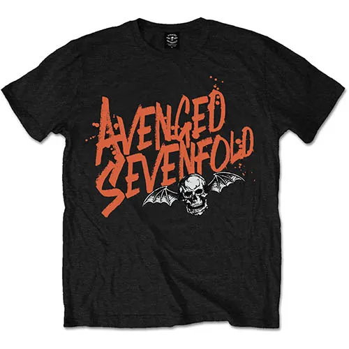 Avenged Sevenfold A7X tričko Avenged Sevenfold A7X tričko Orange Splatter čierne Čierna XXL