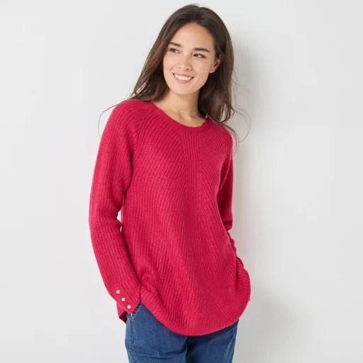 Voľný pulóver s okrúhlym výstrihom