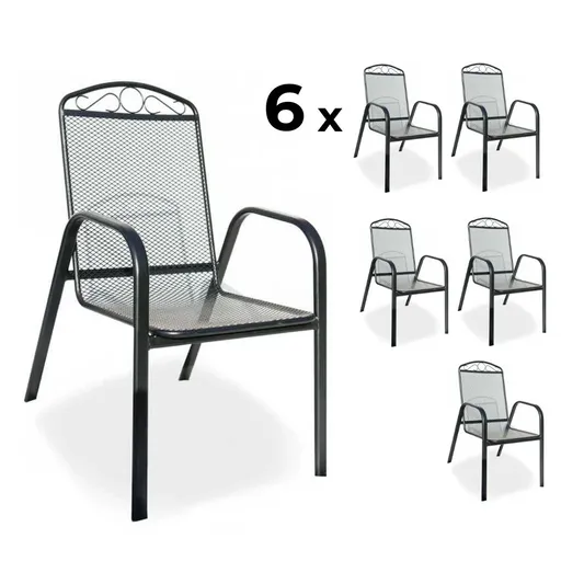 Elvisia Záhradné kovové stoličky BLAIR | 6 kusov