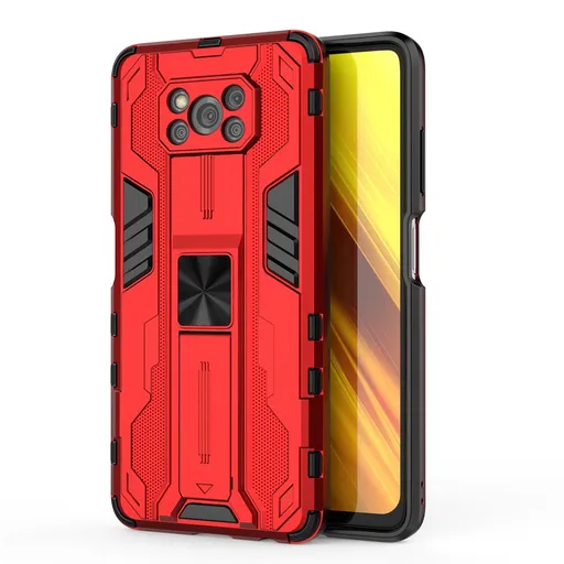 SUPERSONIC Ochranný obal so stojanom pre Xiaomi Poco X3 NFC / X3 Pro červený