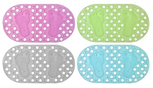 MAKRO - Podložka do vane 66x35cm, rôzne farby, vzor stopa nôh