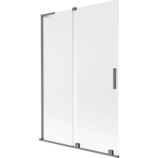 MEXEN/S - Velar L dvojkrídlová posuvná vaňová zástena 120 x 150, dekor, grafit metal 896-120-003-31-95